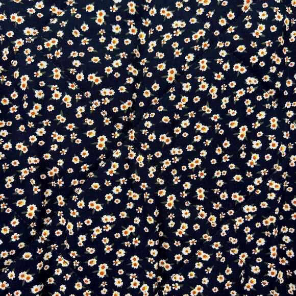 BLANKNYC Reversible Quilted Jacket XS Olive Navy Ditsy Floral Boxy Button Front - Picture 10 of 16